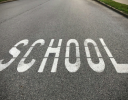 A sign on the ground.
