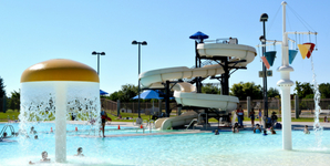 A water park with slides.